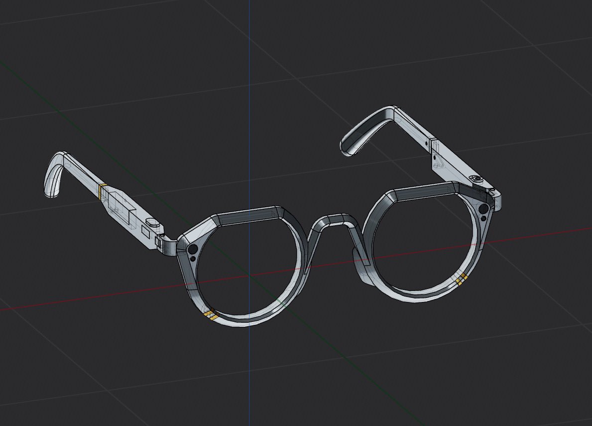 AR glasses 3D perspective render